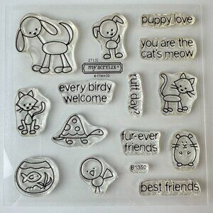 My Acrylix Family Ties - Pets Decorative Stamps b1350